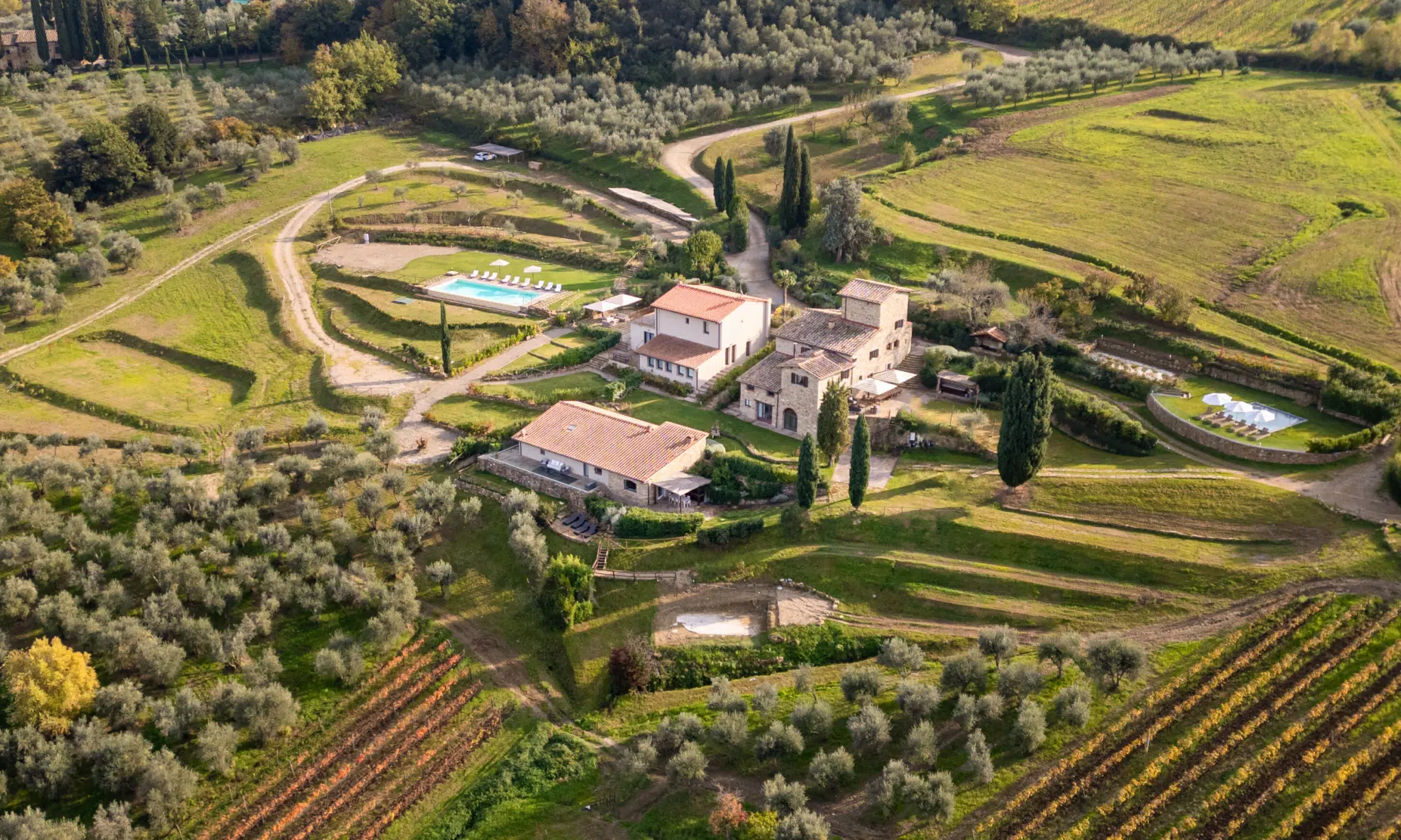 3 villas for sale with private pools and panoramic position of the vineyard