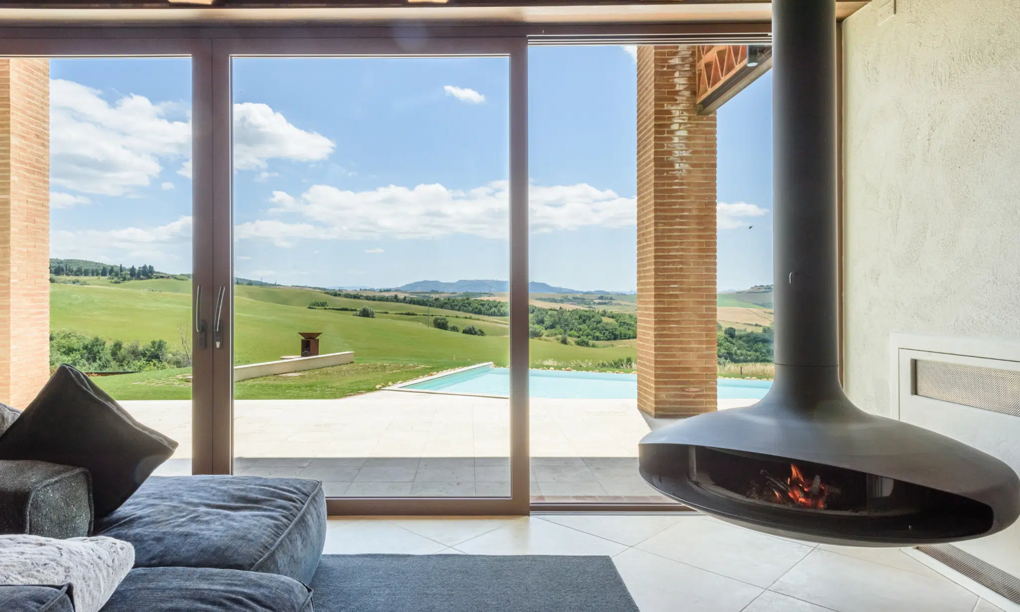 design fireplace - Villa with Pool on the Hills of Florence