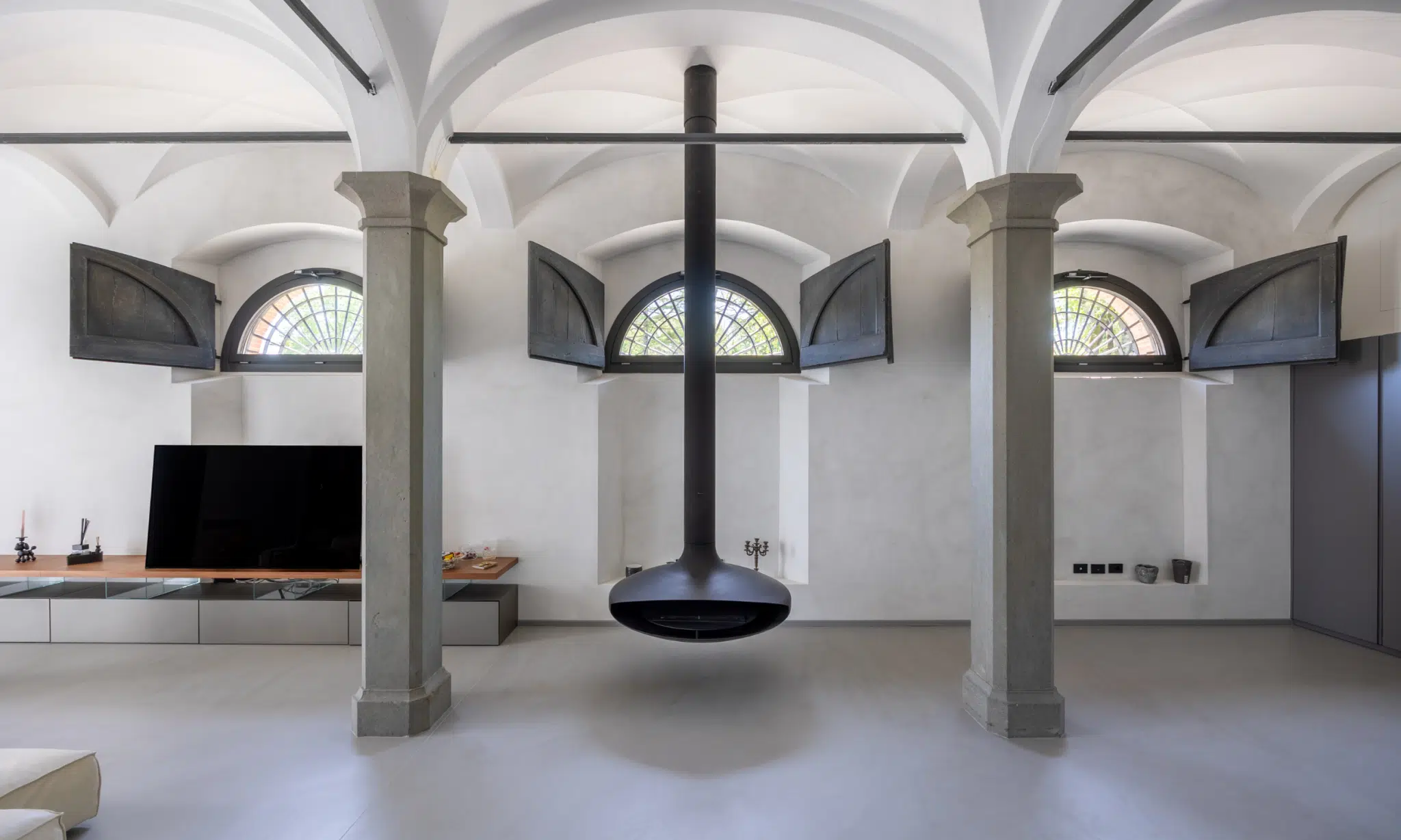 contemporary fireplace - Modern Villa in Florence Countryside