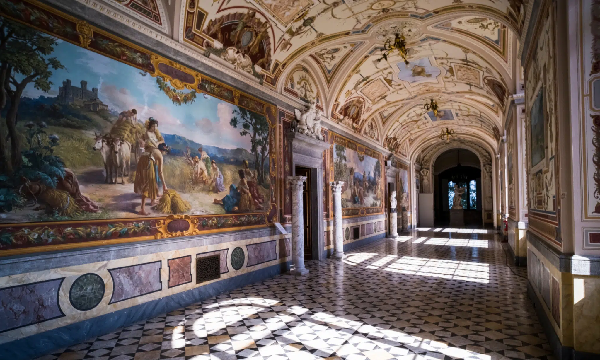 italian heritage property: castle with frescoed gallery