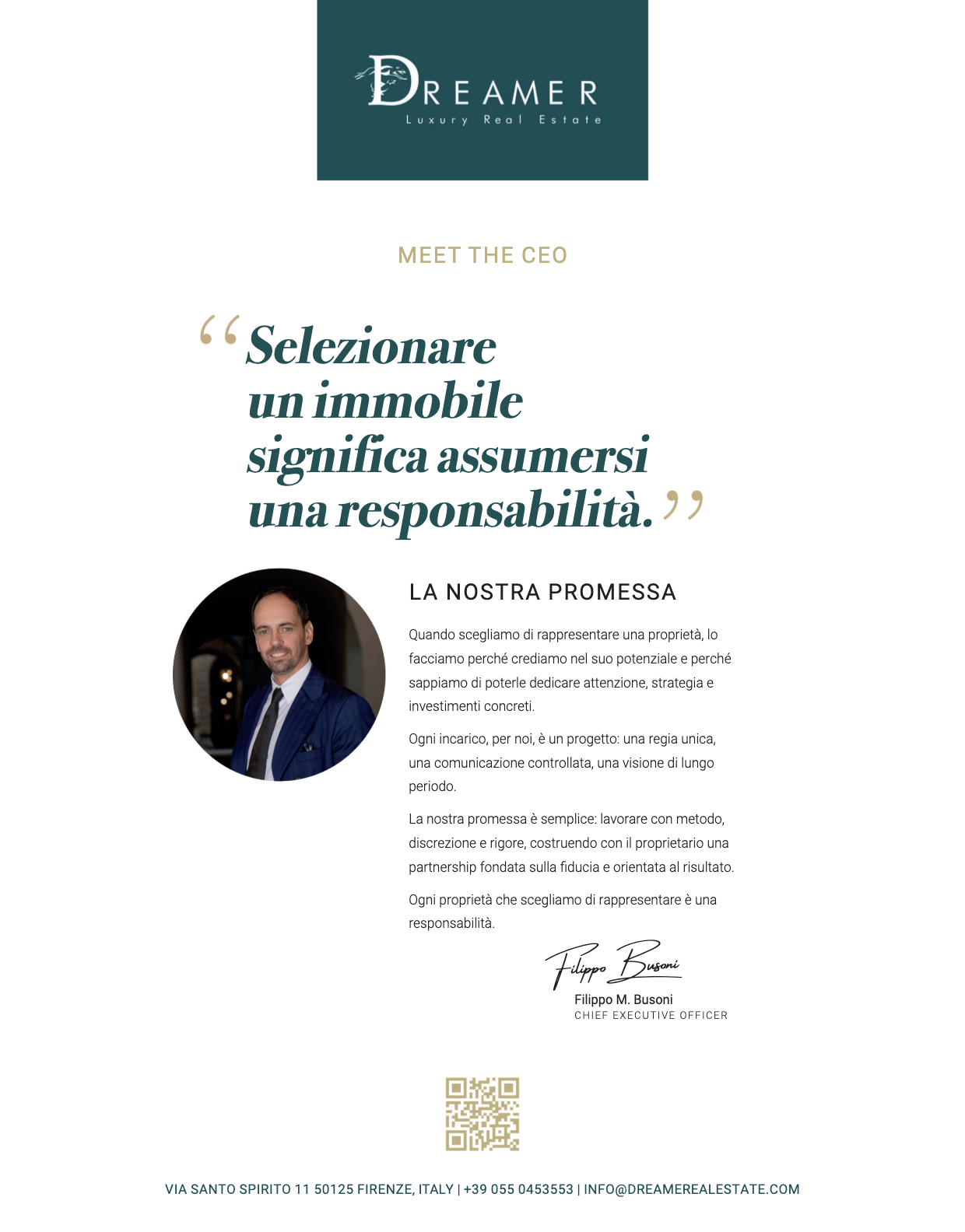 dreamer x firenze made in tuscany: CEO Filippo Busoni
