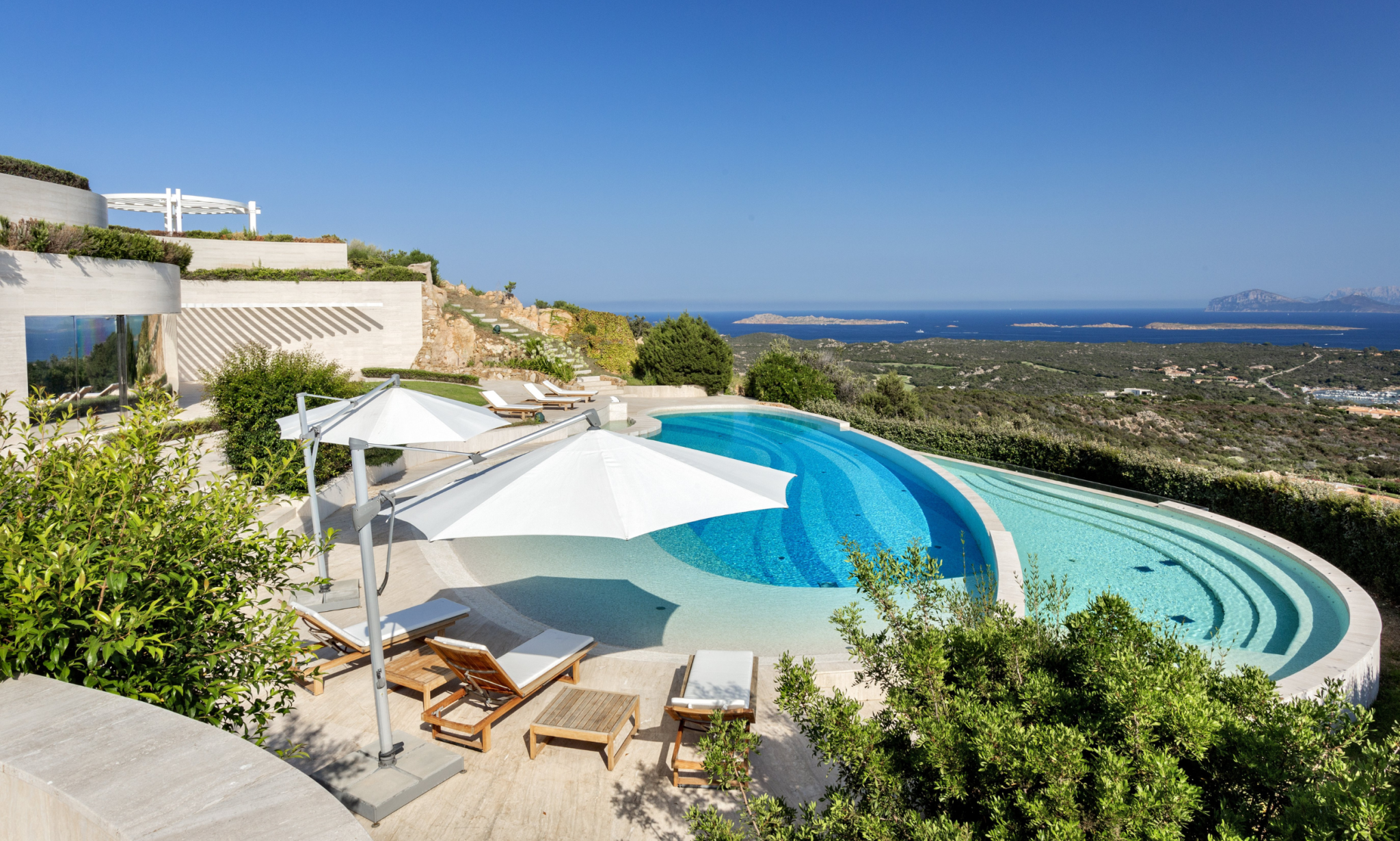 seafront villa with private pools and wellness area