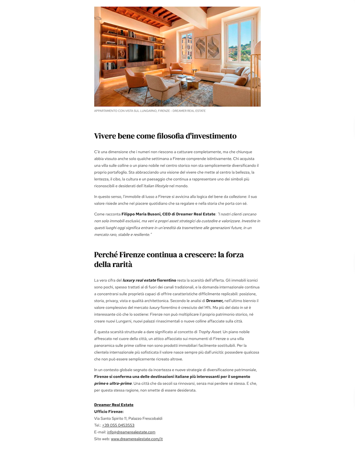 Dreamer Real Estate x Firenze Made in Tuscany